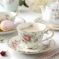 royal albert cup and saucer with white background