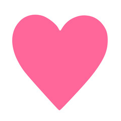 Valentine pink heart icon. Heart shape Isolated on white background.