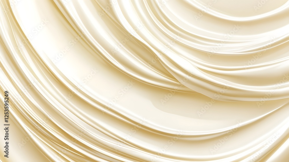 Fototapete Mesmerizing abstract background with smooth flowing curves and waves of soft beige silk fabric creating a captivating elegant and visual composition