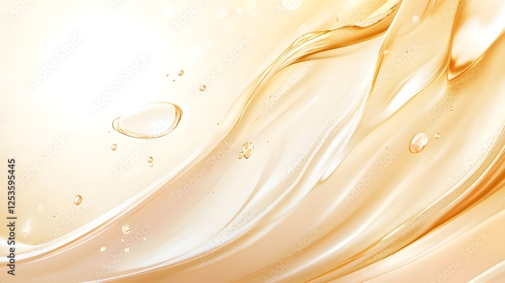 Leinwandbilder Mesmerizing abstract fluid waves in shimmering golden light and soft ethereal tones  Dynamic and elegant liquid motion with a luxurious premium and contemporary design aesthetic