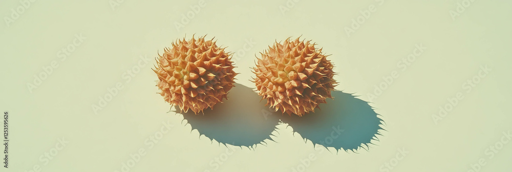 Poster Sunflower heads overlapping with soft shadows on a bright background for creative designs