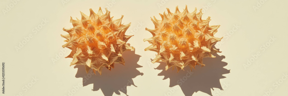 Poster Sunflower heads with distinct textures create a vibrant display on a bright background