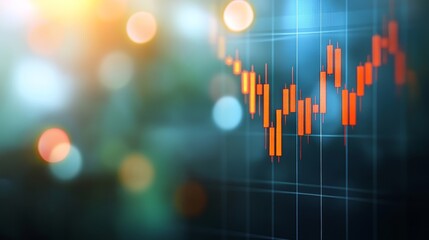 Fototapeta premium Stock chart analysis, deciphering market trends and financial data for strategic investment decisions