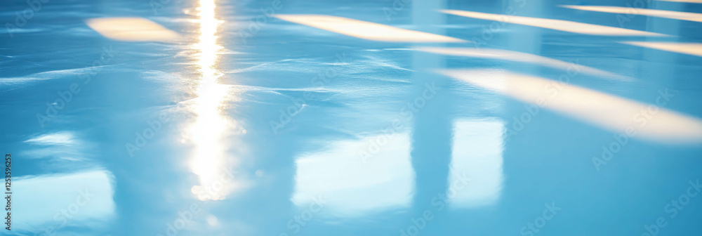 Poster Bright reflection of Venetian plaster with high gloss finish creating luminous background