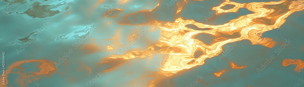Aufkleber Reflection of light on Venetian plaster with high gloss finish in bright setting