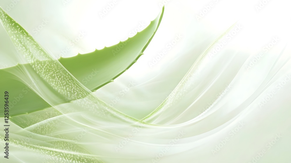 Aufkleber Mesmerizing green fluid waves flowing through lush verdant foliage in an ethereal nature inspired abstract design  Smooth sinuous lines and shimmering textures create a serene calming