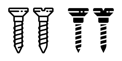 screw icon set vector illustration isolated on white background
