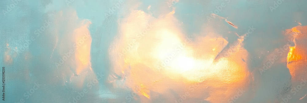 Poster Venetian plaster with pearlescent sheen creating a soft and diffused glow in bright ambiance