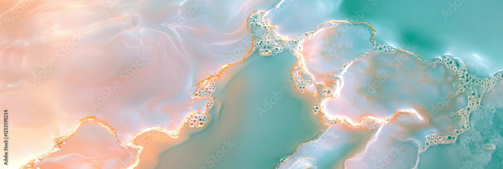 Poster venetian plaster with pearlescent glow creates a serene and luminous backdrop
