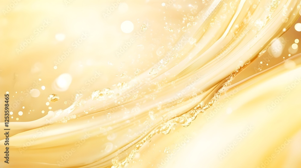 Aufkleber shimmering golden wave of flowing energy and motion in a mesmerizing digital artwork elegant luminou