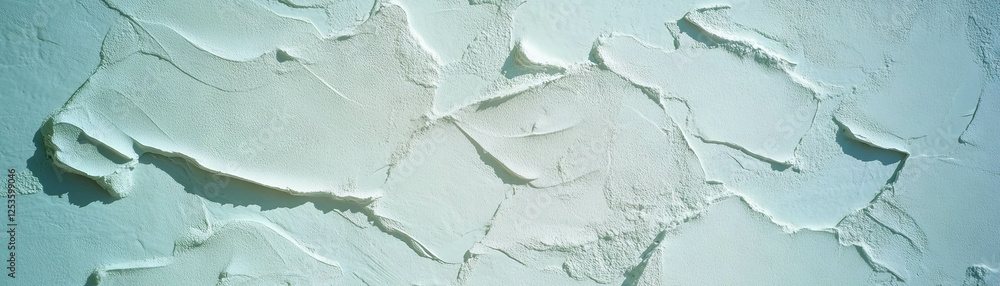 Poster Venetian plaster with rough texture highlighted by side lighting against a bright background