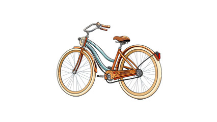 Fototapeta premium Vintage Bicycle Illustration, Digital Art, Concept Of Eco-Friendly Transport And Urban Mobility, Ideal For Travel And Lifestyle Businesses, Promotes Sustainable Living And Green Energy