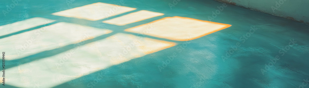 Poster venetian plaster with rough texture and long shadows cast by bright light