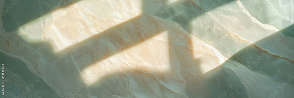 Poster venetian plaster with marble effect and shadows from directional lighting on a bright background