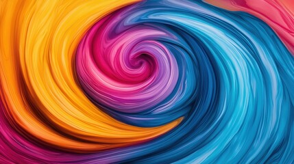 Abstract swirl of vibrant colors in dynamic motion, artistic design