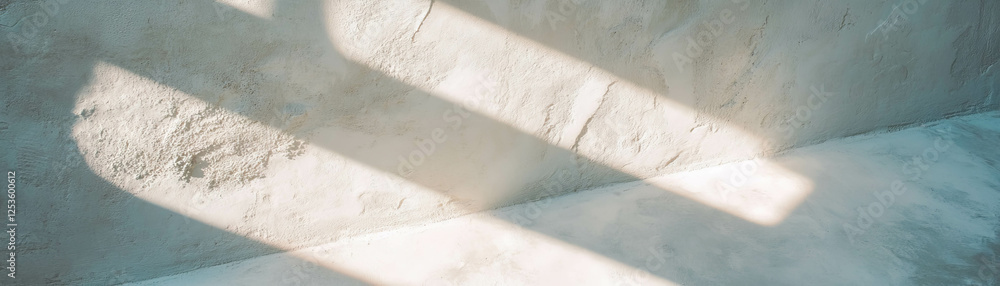 Poster Textured Venetian plaster creating intricate shadow patterns in bright light