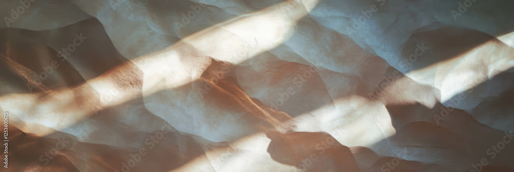Poster complex patterns of light and shadow on textured venetian plaster surface