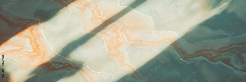 Poster Textured Venetian plaster with intricate shadow patterns and bright background display
