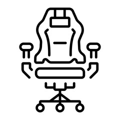 A line style icon of gaming chair 