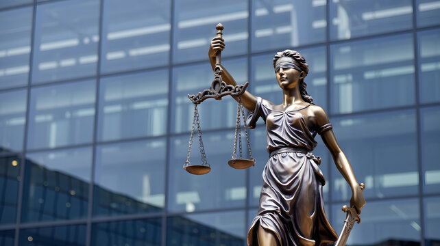 Legal and law concept statue of Lady Justice with scales of justice