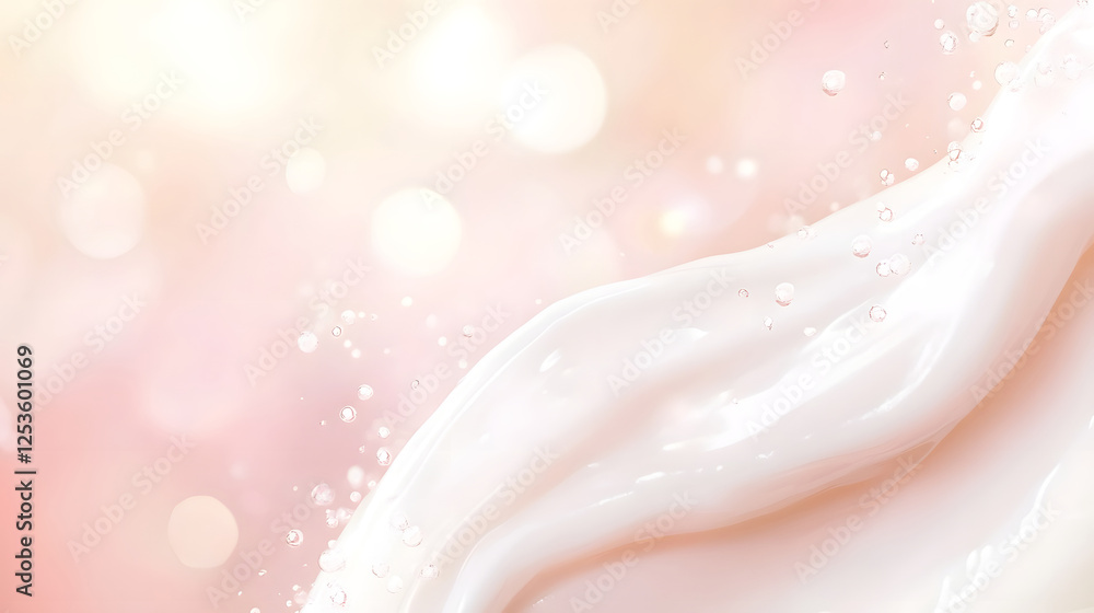 Poster Soft and ethereal pastel pink and white abstract textures with a wispy shimmering and delicate The image has a dreamy romantic and feminine feel with a sense of weightlessness and suspension