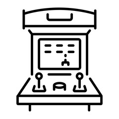 Arcade machine icon in linear style 