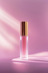 Close-up image of a glittery pink lipgloss