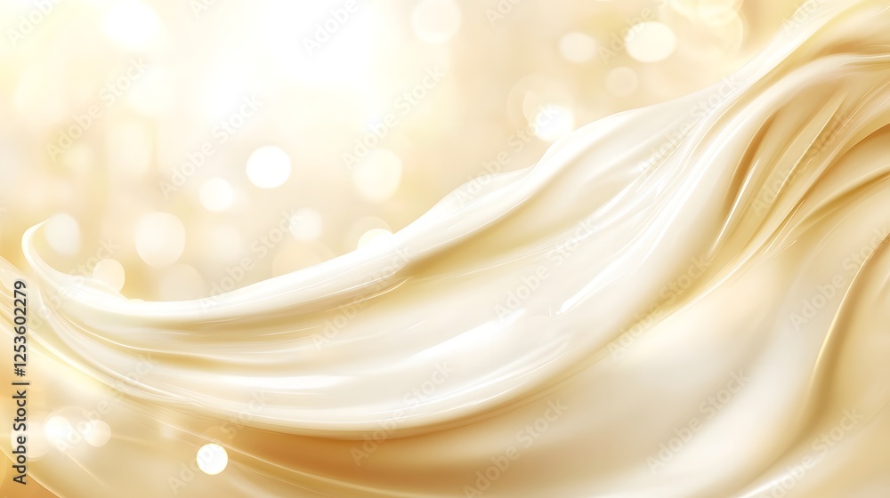 Aufkleber soft flowing ivory drapery background with elegant swirling curves and delicate light effect creatin