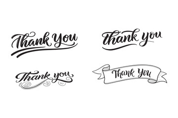 A beautiful thank you message with decorative fonts, symbolizing sincerity and appreciation, ideal for greeting cards, websites, and social media.