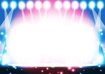 スポットライトがまぶしいステージのキラキラ背景素材