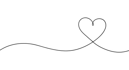 Heart line scribble style decoration element vector illustration. Hand drawn linear love heart design