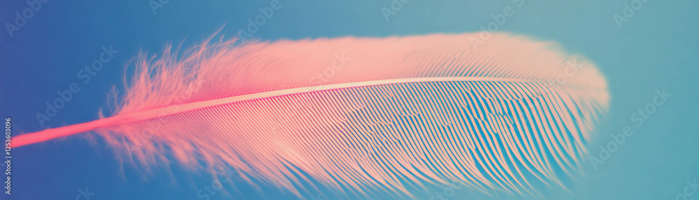 Poster detailed halftone texture of a bird's feather with soft barbs against a textured background