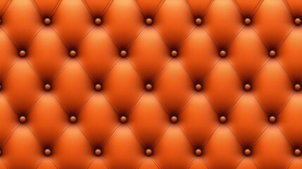 Elegant Orange Tufted Upholstery Fabric Texture with Dimensional Buttons and Classic Design