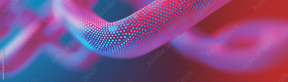 Aufkleber Close-up view of interlocking chain links with halftone texture creating a vibrant pattern