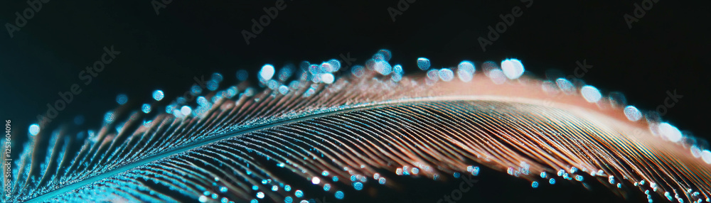 Poster Close-up view showcasing delicate feather texture with halftone patterns
