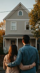 First time home buyers, a couple inspecting and looking at real estate inventory to buy their first house