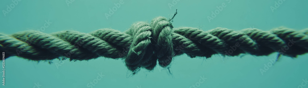 Poster close-up view of frayed rope ends showcasing intricate halftone texture