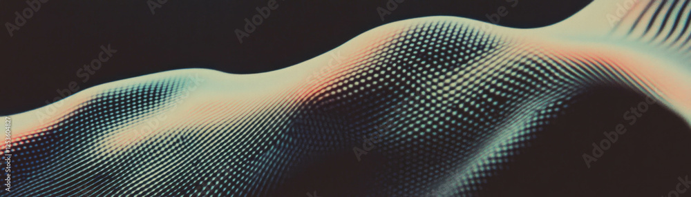 Poster Close-up view of a spiderweb highlighting delicate threads with a halftone texture