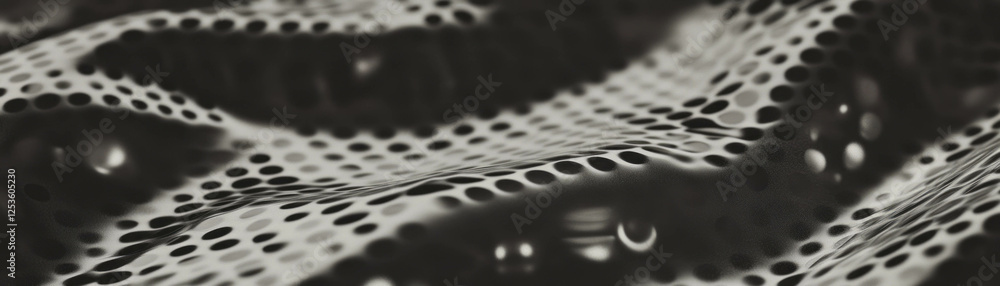 Poster close-up shot of bubble wrap showcasing unique halftone texture effects in black and white