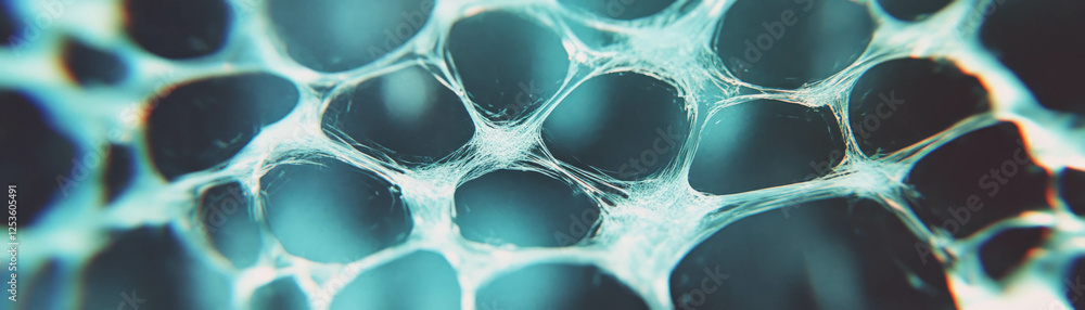 Poster close-up view of cracked glass with intricate halftone texture showcasing fractures and details