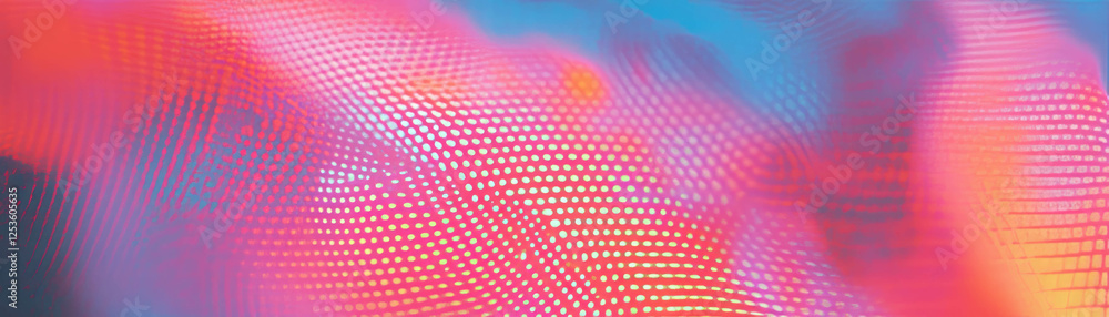 Poster Close-up of flickering flames with dynamic halftone texture creating vibrant visual effects