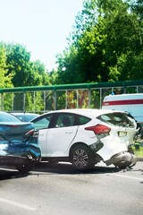 Multiple cars involved in road collision