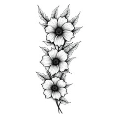black and white flower