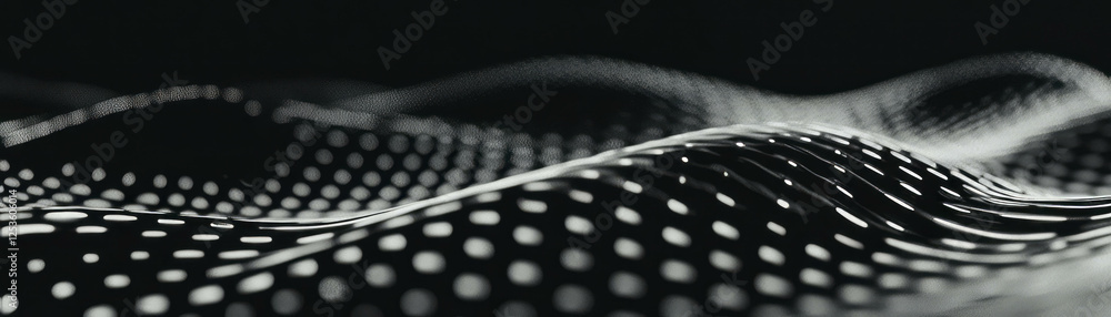 Poster Close-up view of dynamic rippling water with halftone texture from above perspective