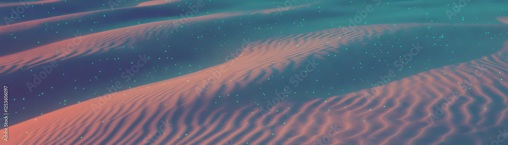 Aufkleber close-up view of colorful sand dunes with halftone texture showcasing depth and patterns