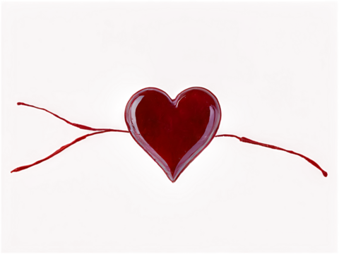  red heart symbol on a transparent background