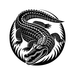 Crocodile And Svg File Vector Art Illustration