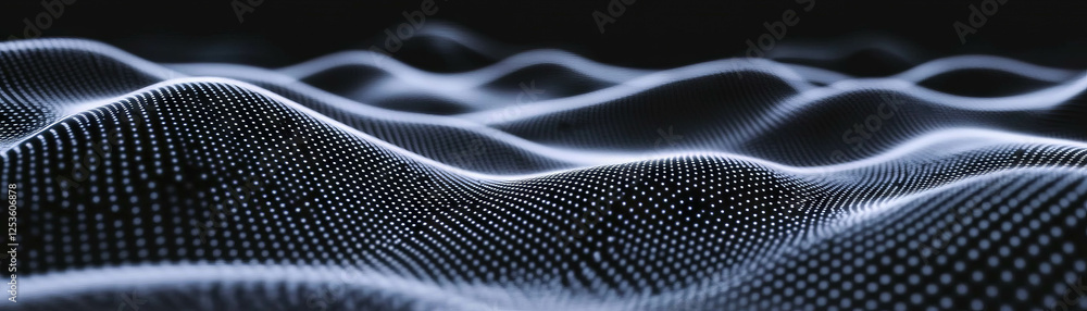 Aufkleber Exploration of dynamic curves in a halftone textured design with varying dot density