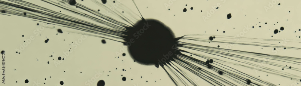 Poster dandelion seed head with delicate seeds and a halftone texture on a grunge background