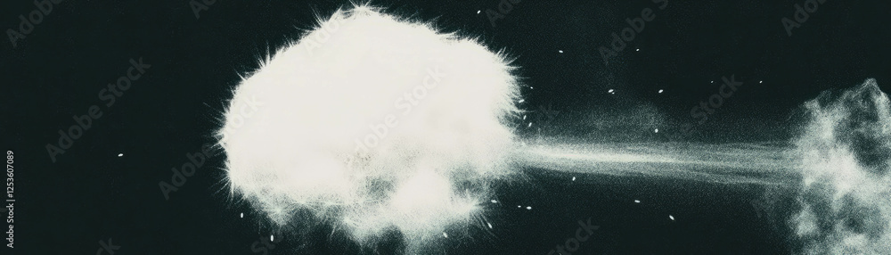 Aufkleber dandelion seed head displaying delicate seeds with halftone texture against a grunge backdrop